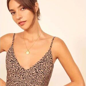 Reformation Marlowe Mini Dress in Bengal Leopard Print